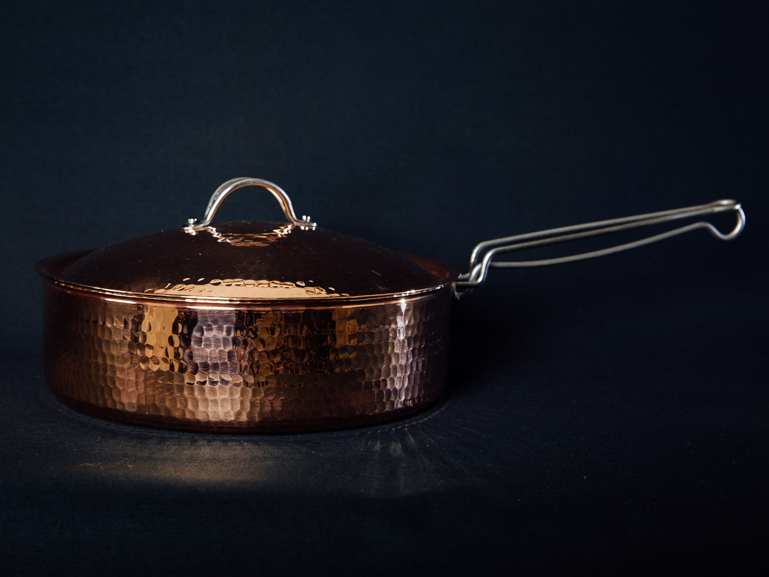 Copper Saute Pan With Lid, 3 quart