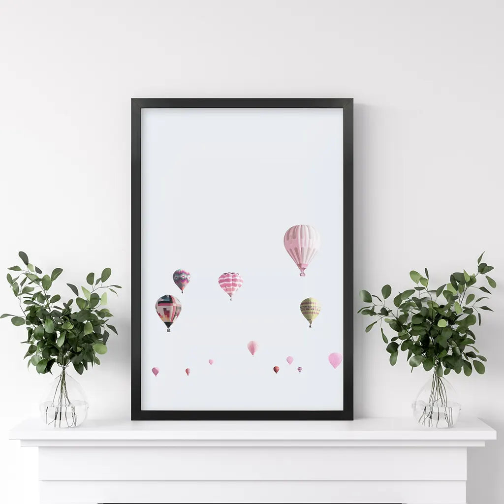 Pink Air Balloons Print. Kid&