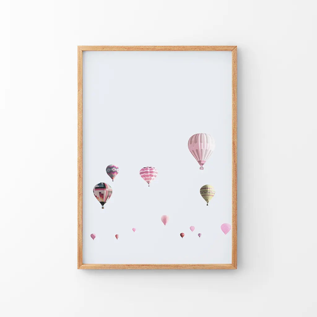 Pink Air Balloons Print. Kid&