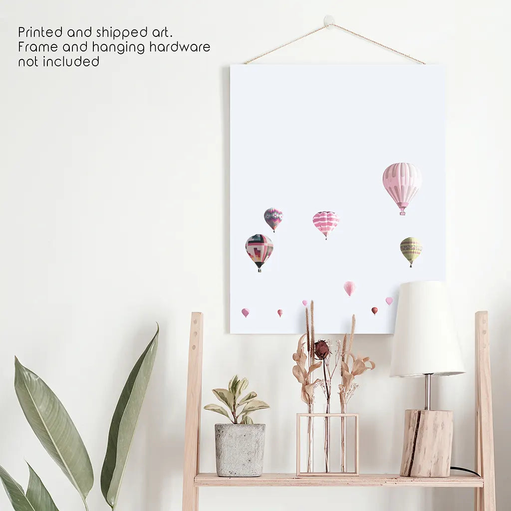 Pink Air Balloons Print. Kid&