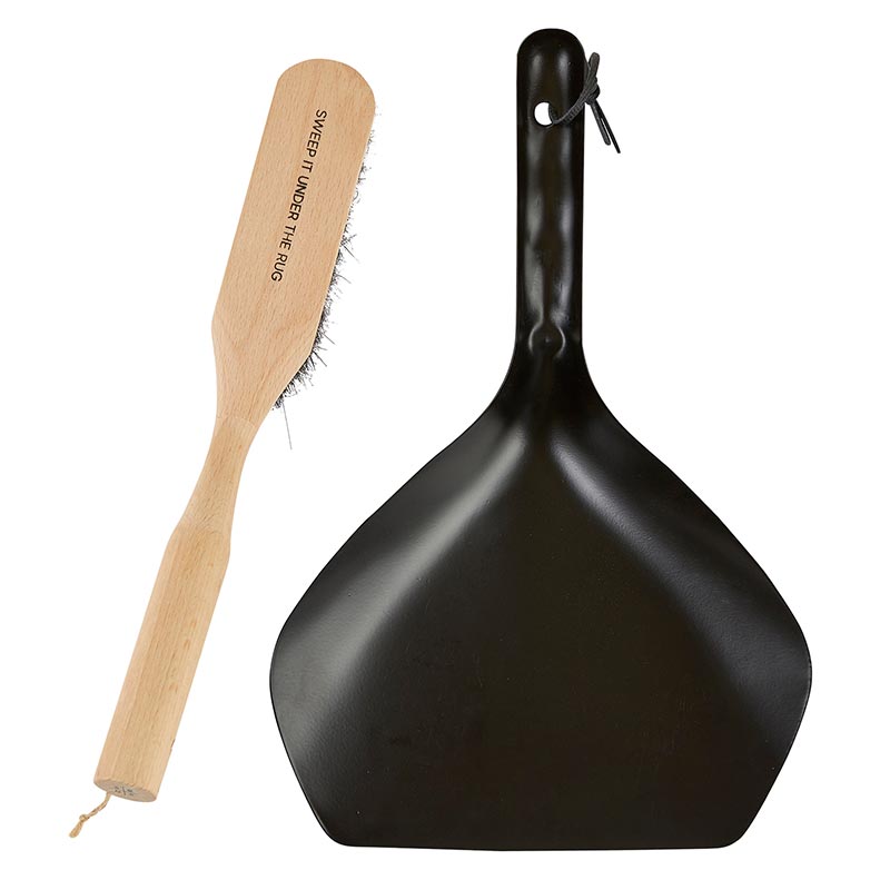 Metal + Wood Dust Pan Set - Sweep It Under The Rug