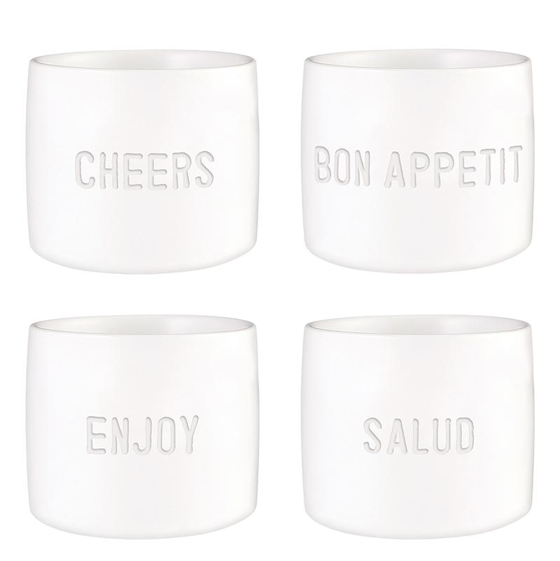 Ceramic Napkin Rings - Bon Appetit - Set of 4