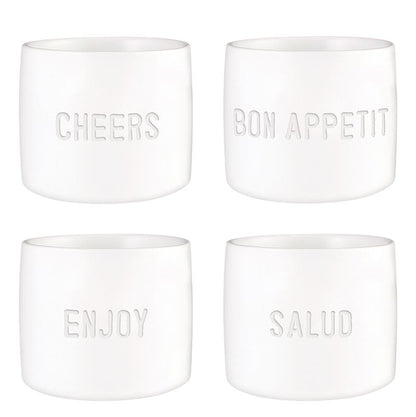 Ceramic Napkin Rings - Bon Appetit - Set of 4