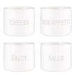 Ceramic Napkin Rings - Bon Appetit - Set of 4