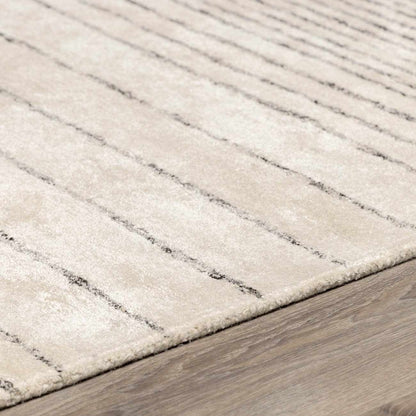 Ellisburg Striped Cream Faux Silk Rug - Clearance