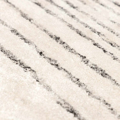 Ellisburg Striped Cream Faux Silk Rug - Clearance