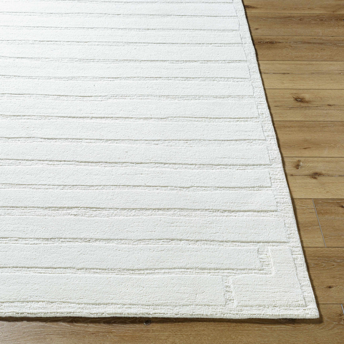 Aurex Cream Stepped Arch Art Deco Wool Handmade Area Rug - Clearance