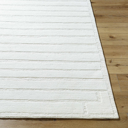 Aurex Cream Stepped Arch Art Deco Wool Handmade Area Rug - Clearance