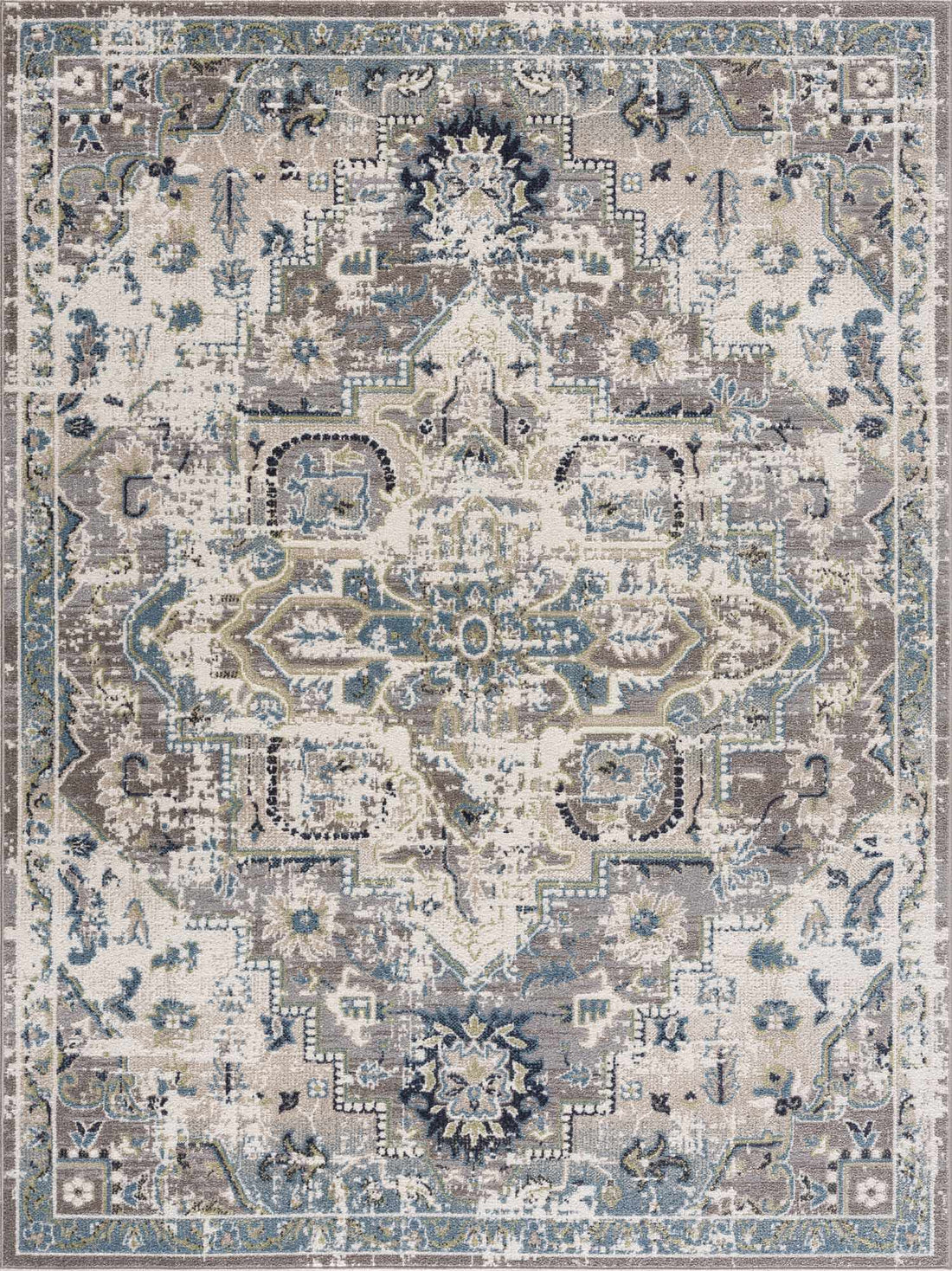 Cabacungan Gray &amp; Blue Washable Area Rug