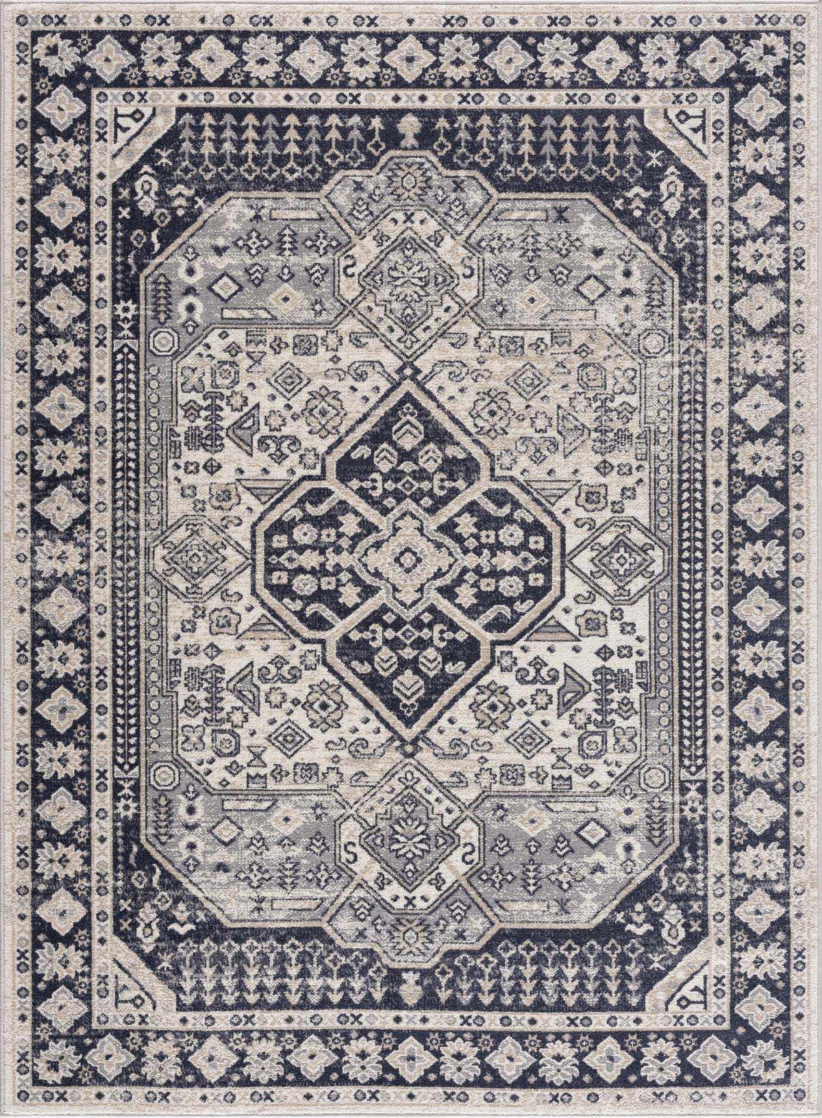 Cabacungan Cream &amp; Gray Washable Area Rug