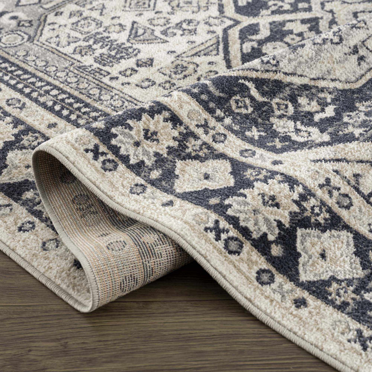 Cabacungan Cream &amp; Gray Washable Area Rug