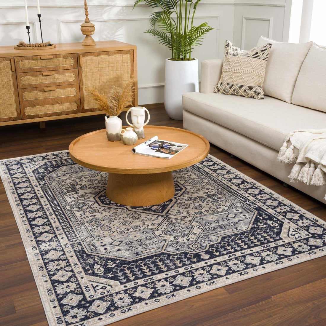 Cabacungan Cream &amp; Gray Washable Area Rug