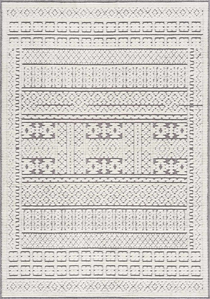 Bahar Cream &amp; Gray Washable Area Rug - Limited Edition