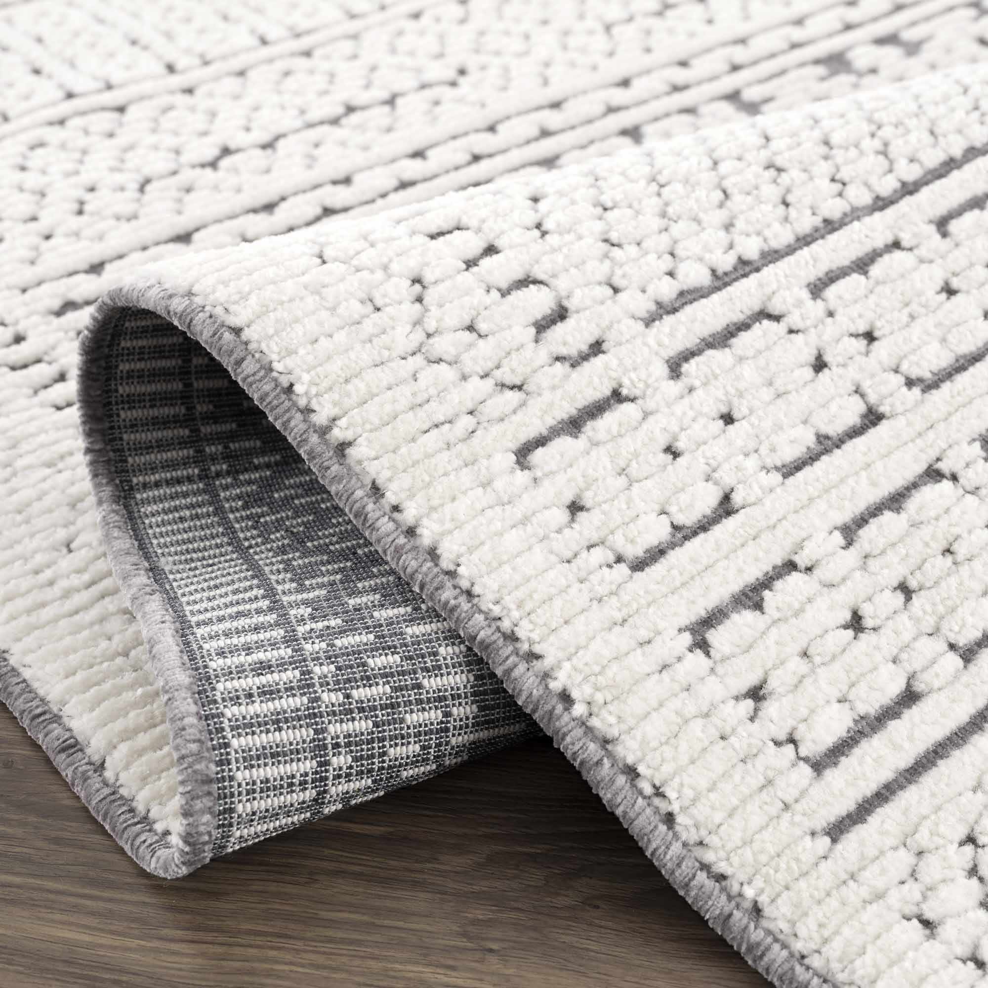Bahar Cream &amp; Gray Washable Area Rug - Limited Edition