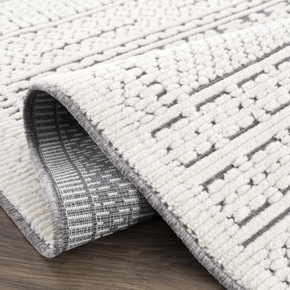 Bahar Cream &amp; Gray Washable Area Rug - Limited Edition
