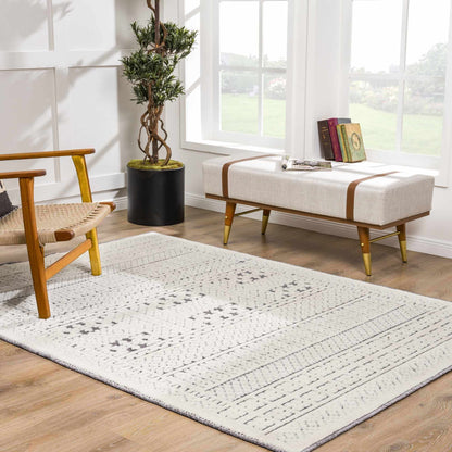 Bahar Cream &amp; Gray Washable Area Rug - Limited Edition