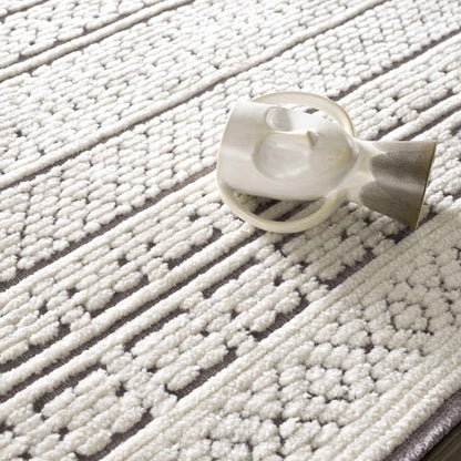 Bahar Cream &amp; Gray Washable Area Rug - Limited Edition