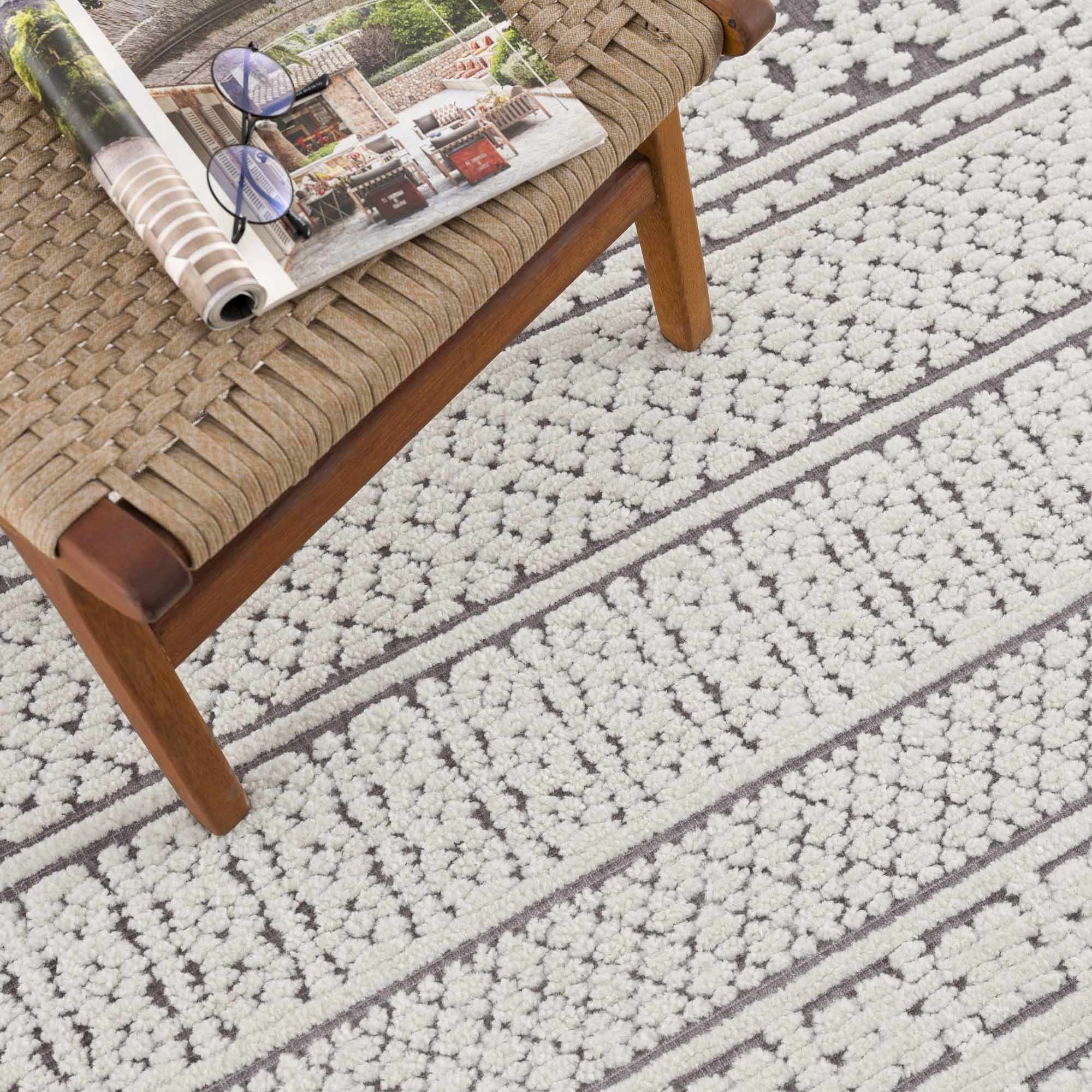 Bahar Cream &amp; Gray Washable Area Rug - Limited Edition