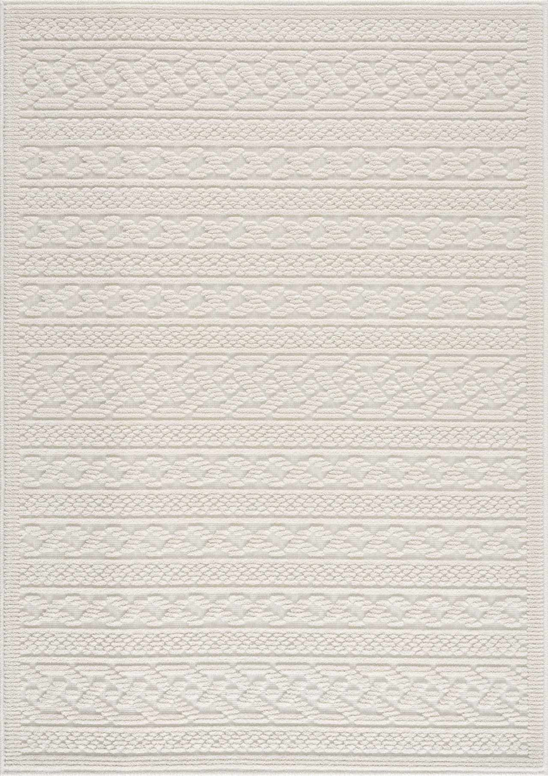 Fadey White 3D Washable Rug