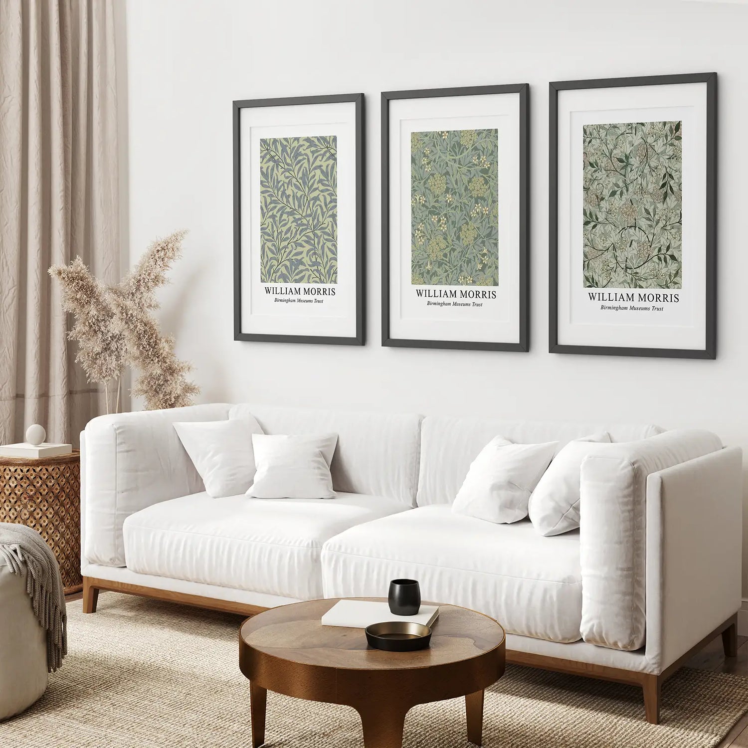 Large William Morris Floral Pattern Art Set Decor