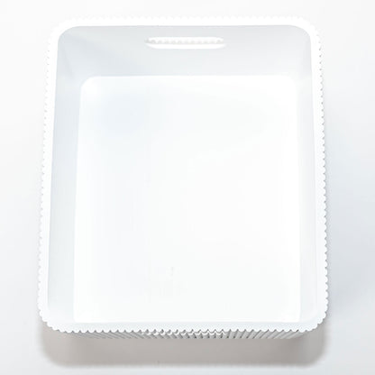 Wooden Ribbed Bins – White