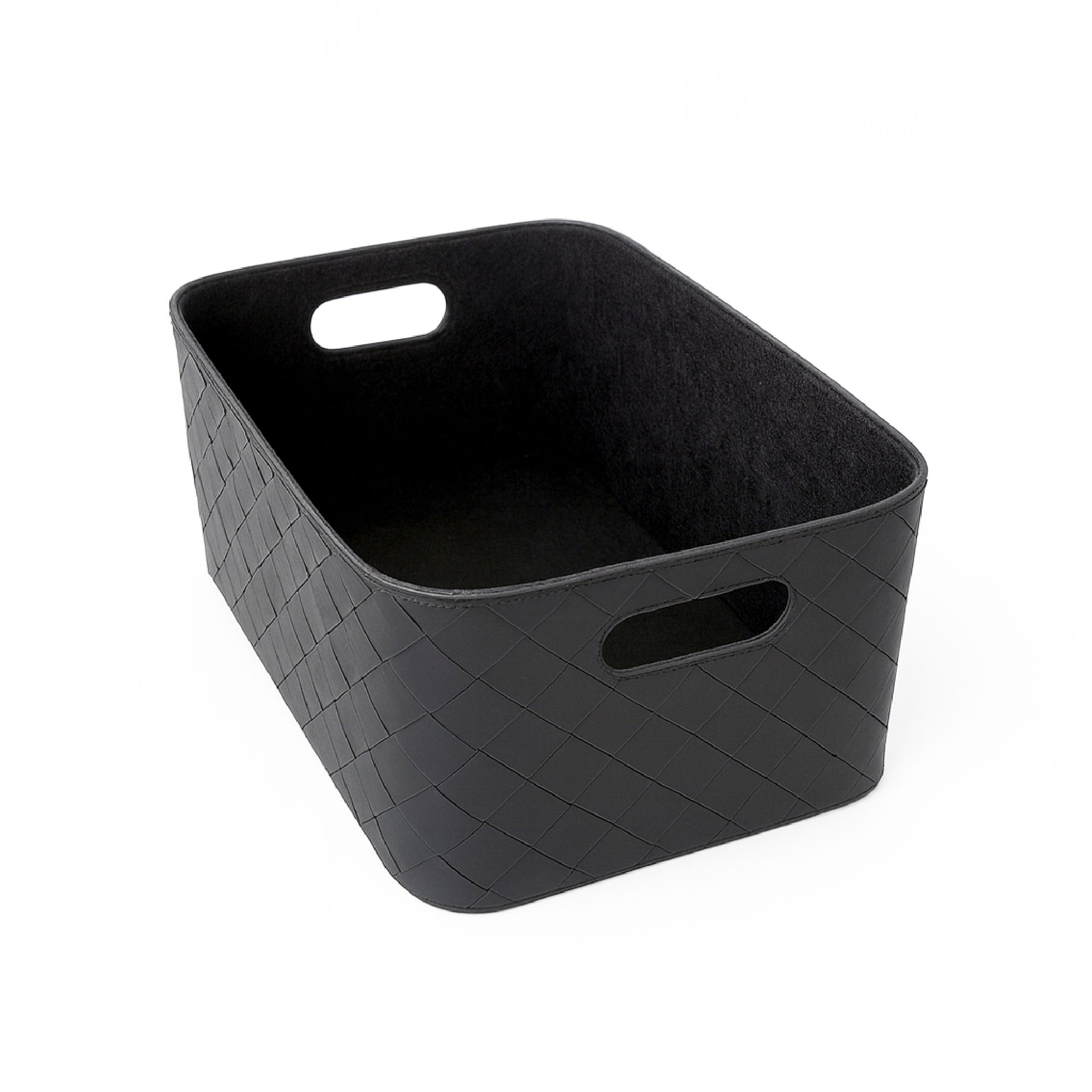 Leather Woven Bin