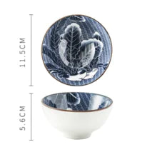Navy Printed Porcelain Bowl