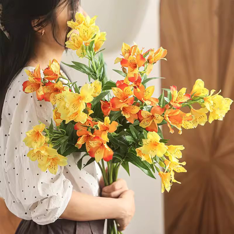 Artificial Peruvian Lily Stem 29.5" Tall