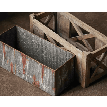 Weathered Garden Storage Planter