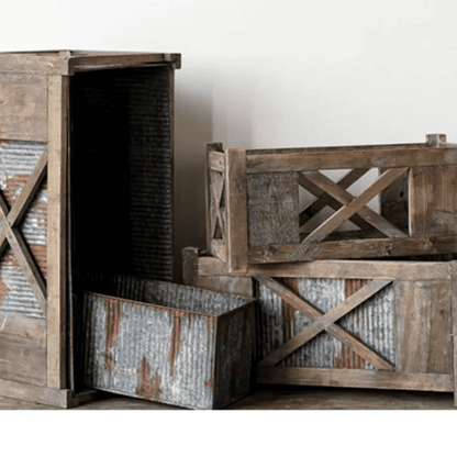 Weathered Garden Storage Planter