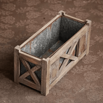 Weathered Garden Storage Planter