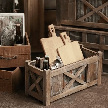 Weathered Garden Storage Planter