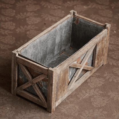 Weathered Garden Storage Planter