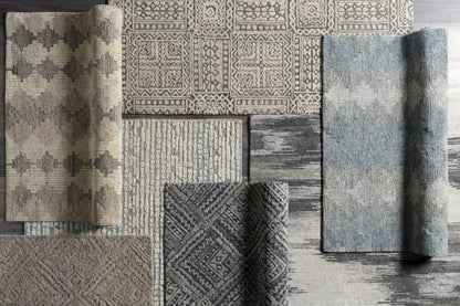 Hale Gray&amp;Slate Diamonds Wool&amp;Viscose Rug - Clearance