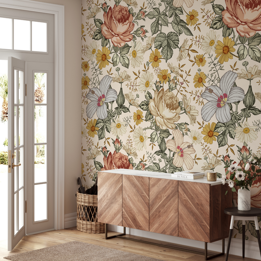 Mia (Cream) Wallpaper - 6 FT H X 15.8 FT W LUXE P&amp;S