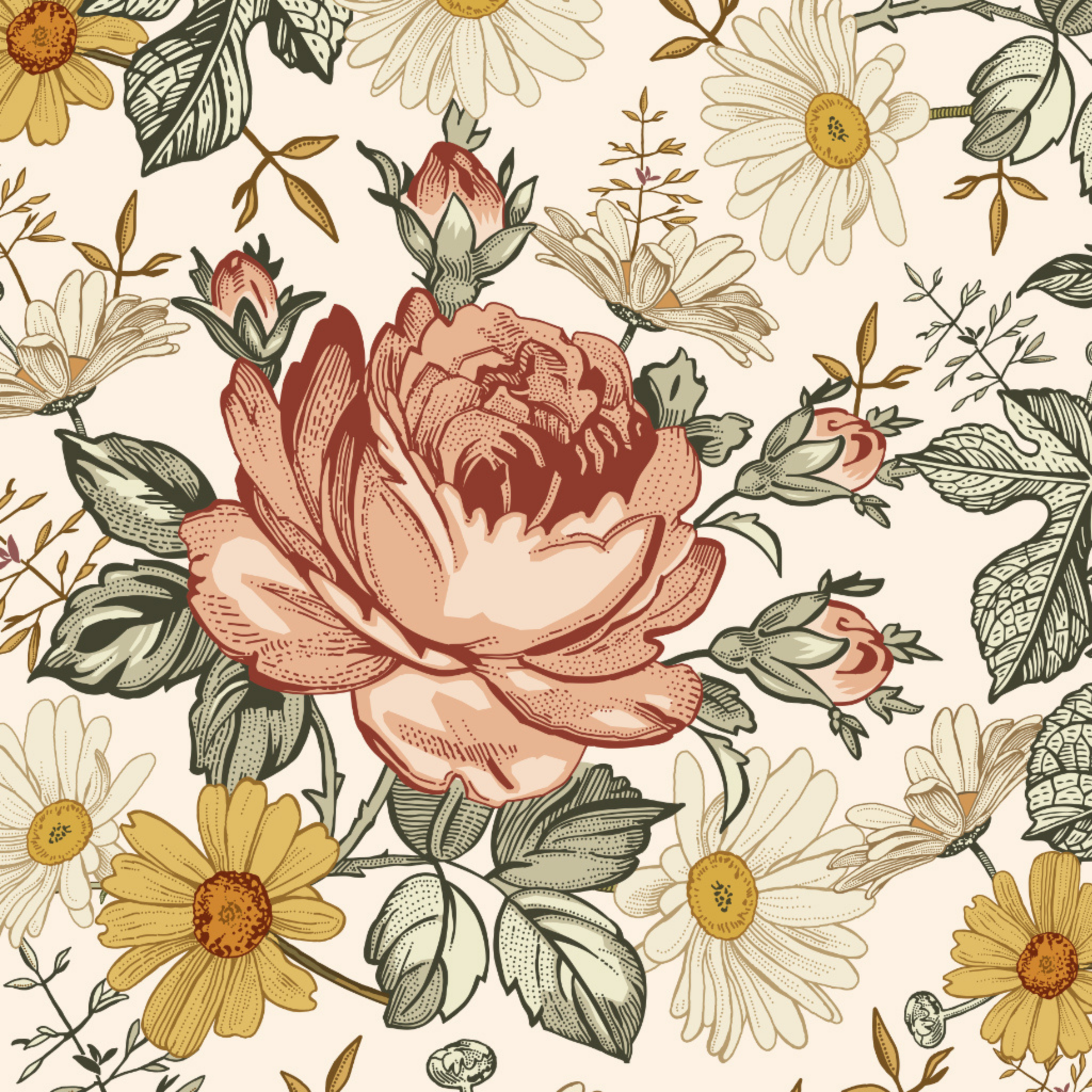Mia (Cream) Wallpaper - 6 FT H X 15.8 FT W LUXE P&amp;S