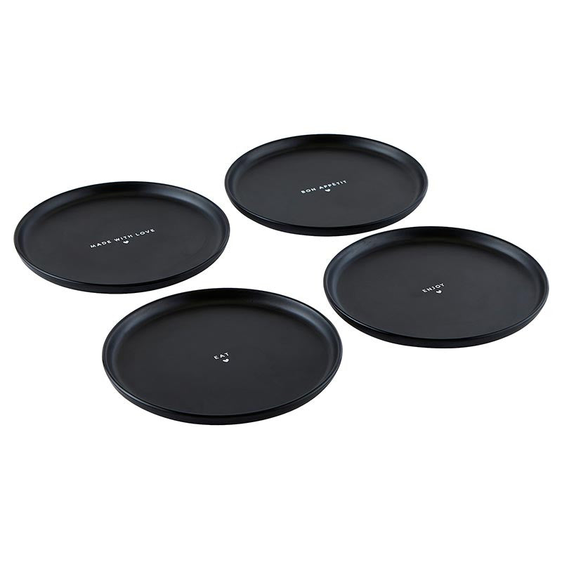 Small Melamine Plates - Made with Love - Set of 4