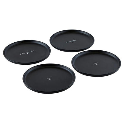 Small Melamine Plates - Made with Love - Set of 4