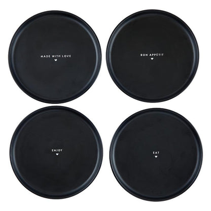 Small Melamine Plates - Made with Love - Set of 4