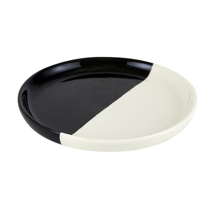 Dipped Plates - Glossy Black/Glossy White - set of 4