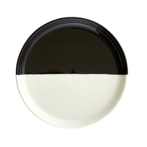 Dipped Plates - Glossy Black/Glossy White - set of 4