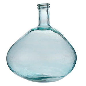 Blue Recycled Glass Vase - Large