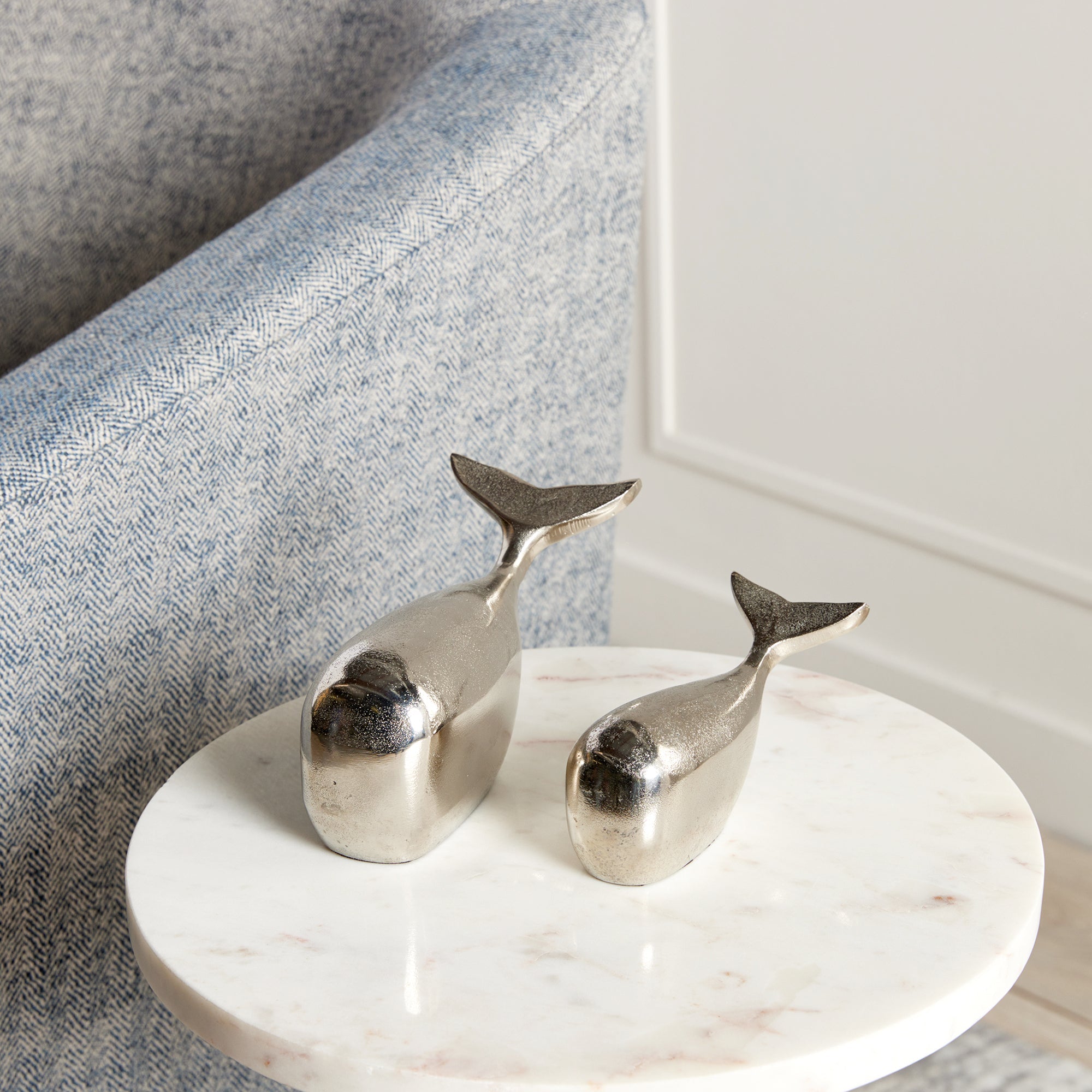 Moby Sculptures, Set of 2 - Silver