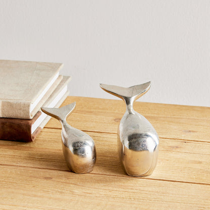 Moby Sculptures, Set of 2 - Silver