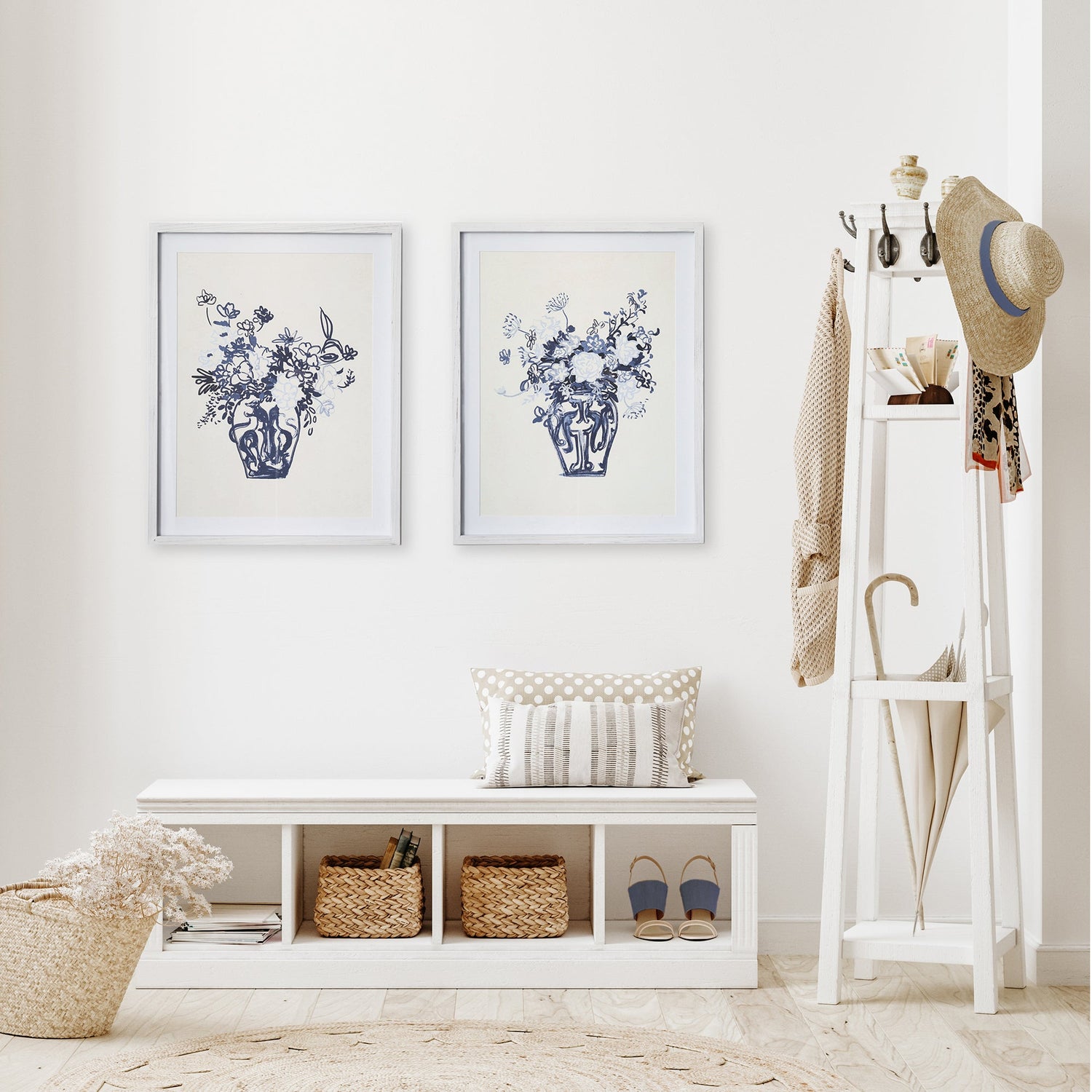 MATCHED PAIR FLORAL PRINTS, SET OF 2