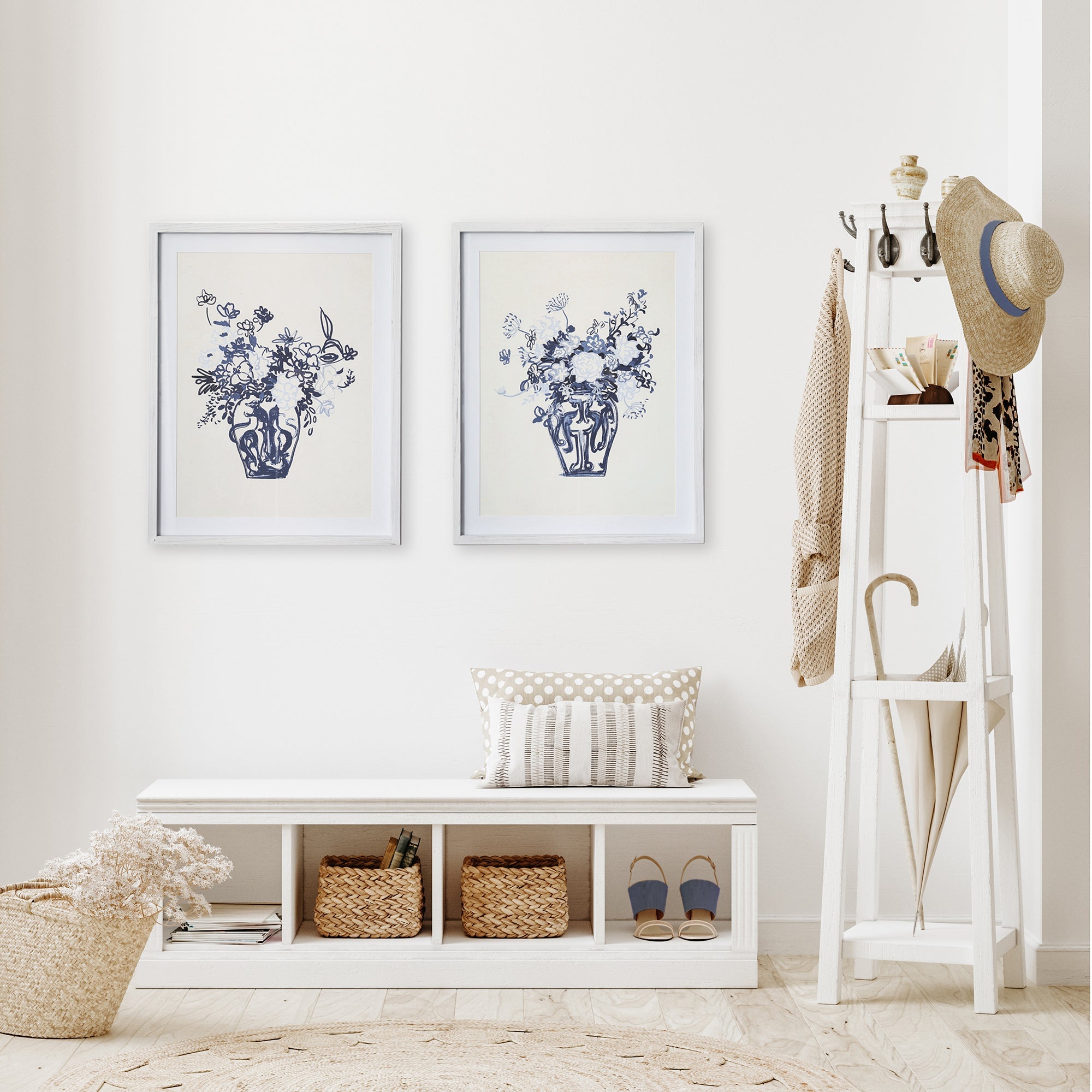 MATCHED PAIR FLORAL PRINTS, SET OF 2