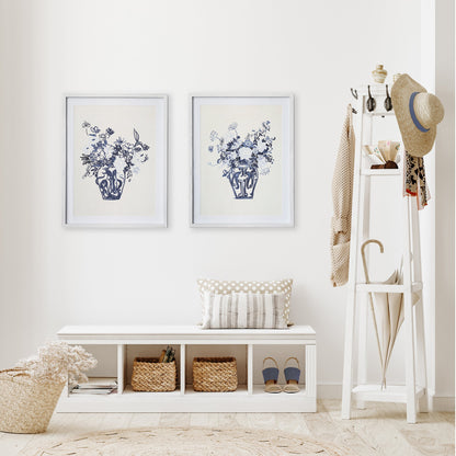 MATCHED PAIR FLORAL PRINTS, SET OF 2