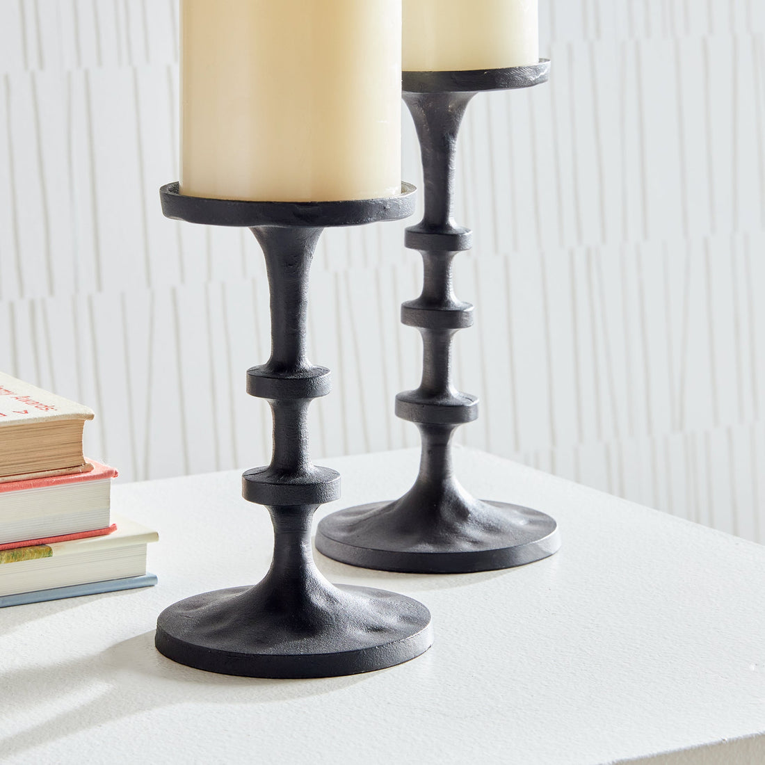 ABACUS PETITE CANDLE STANDS, SET OF 2 (Black bronze)