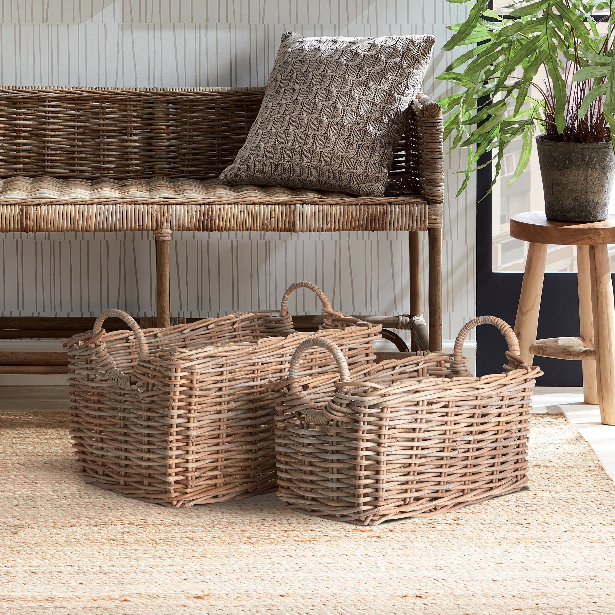 Normandy Halo Rectangular Baskets, Set of 2
