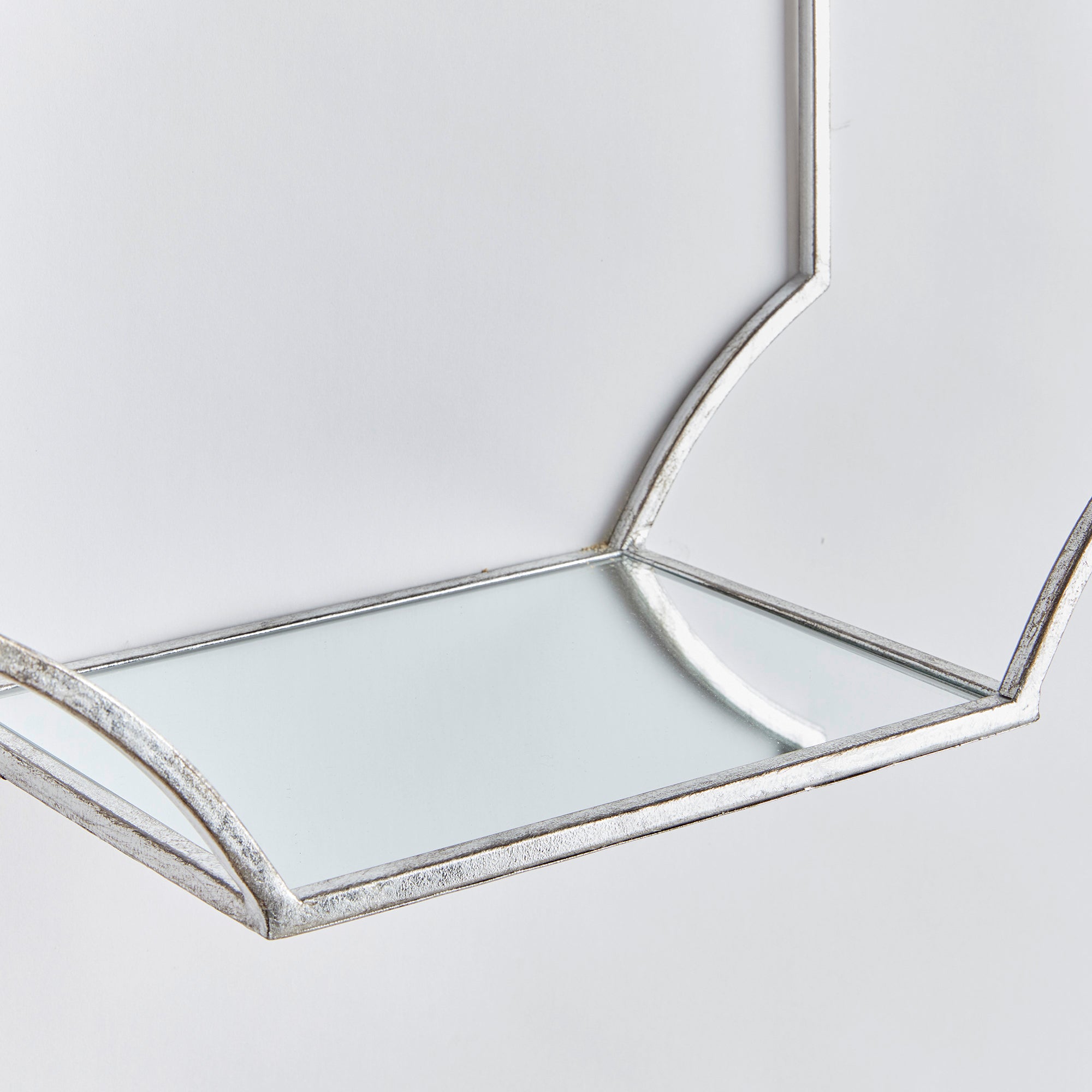 Hudson Mirrored Wall Shelves, Set of 3 - Antique Silver